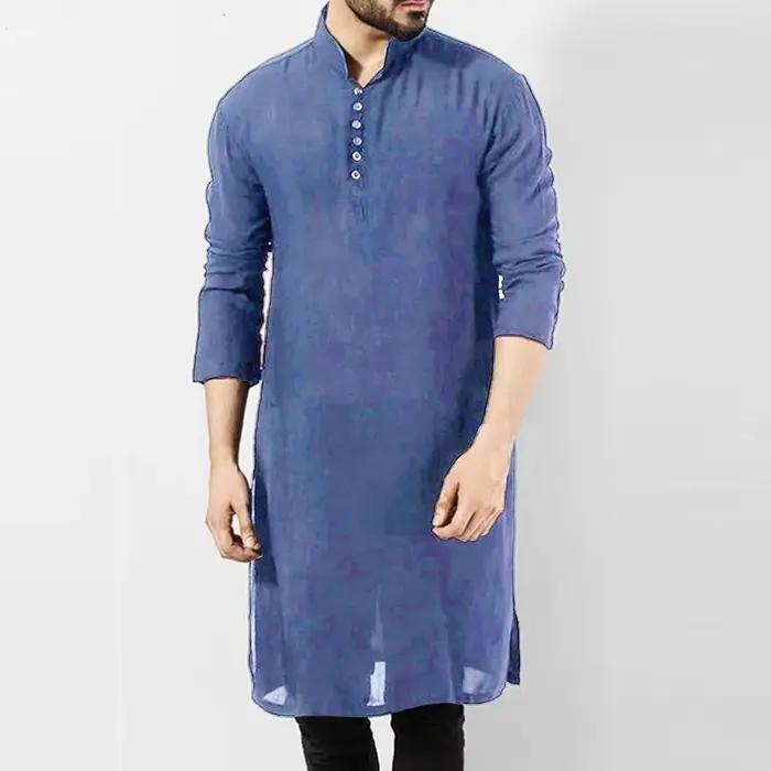 Chemise traditionnelle indienne à manches longues pour hommes style kaftan ethnique tunique décontractée pour événements quotidiens et spéciaux
