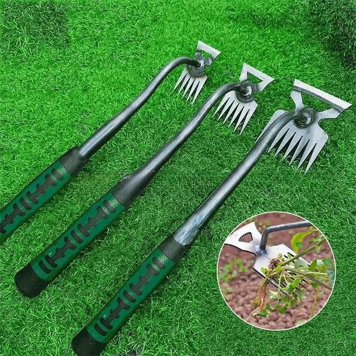 Outils de désherbage de jardin en acier au carbone avec manche en caoutchouc pour jardiniers amateurs et experts occaions spéciales de plantation et entretien de jardin