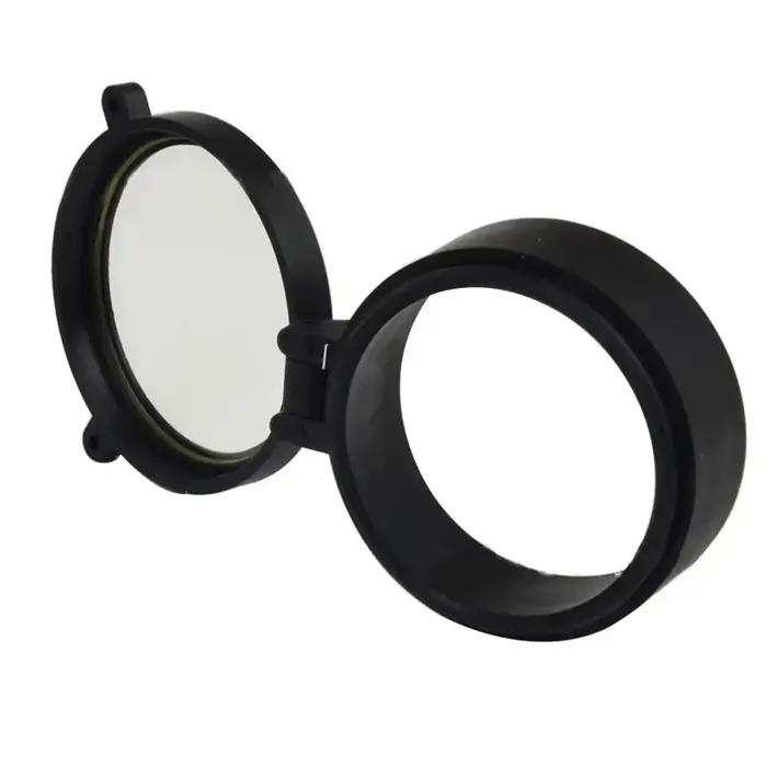 Couvercle d'objectif de portée de fusil transparent pour chasse calibre 30mm-69mm avec vue tactique rabattable et ouverture rapide pour protéger les lunettes de chasse