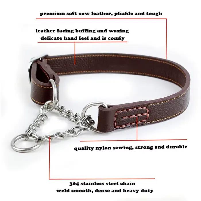 Benepaw Martingale collier en cuir sans traction Anti-fuite