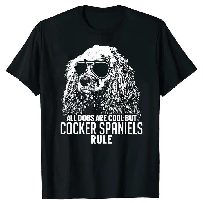 Coloré Splash Art Cocker épagneul chien t-shirt graphique t-shirts hommes vêtements