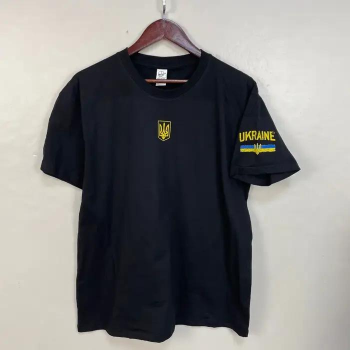 Drapeau de l'ukraine graphique T-Shirt patriotique ukrainien coton