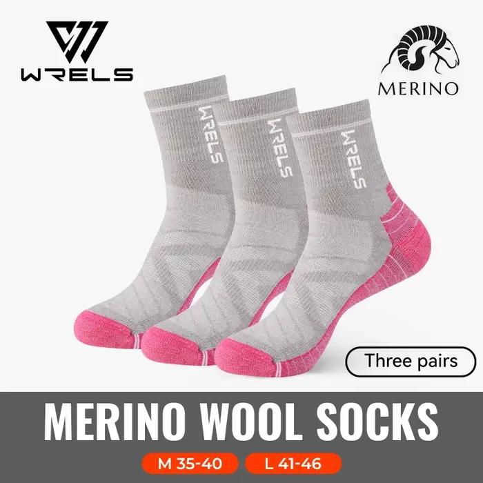 Chaussettes laine mérinos WRELS thermiques hiver épaisses randonnée élastiques absorption humidité