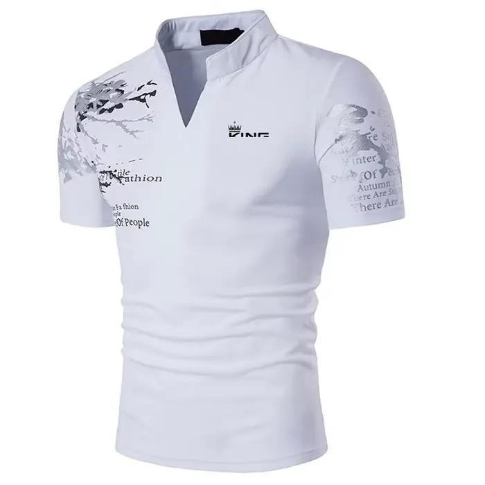 Polo de Golf pour hommes, imprimé graphique, col en V, extérieur, rue, manches courtes, vêtements im