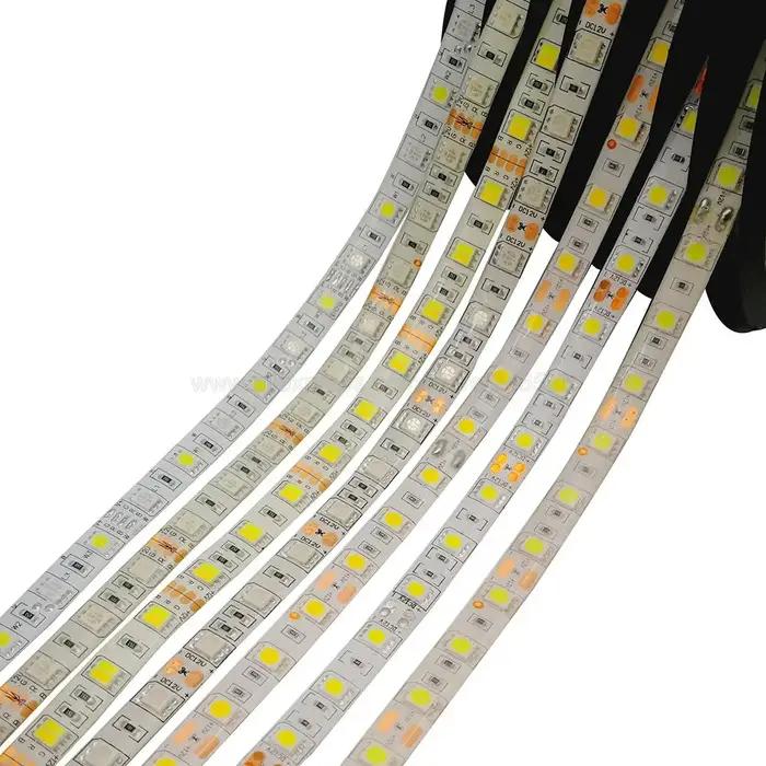 Bande LED SMD 5050, 5m, 12V, 24V, 60 diodes/m, éclairage de décoration Flexible, IP20 IP65, étanche,