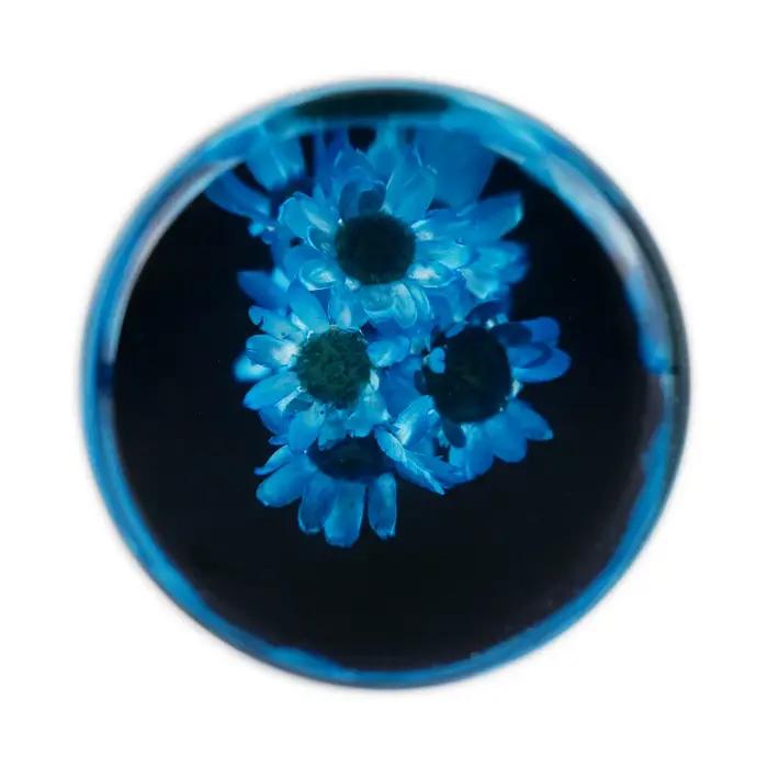 Levier de changement de vitesse de voiture, fleur réelle brillante, bulle de cristal, pommeau de lev