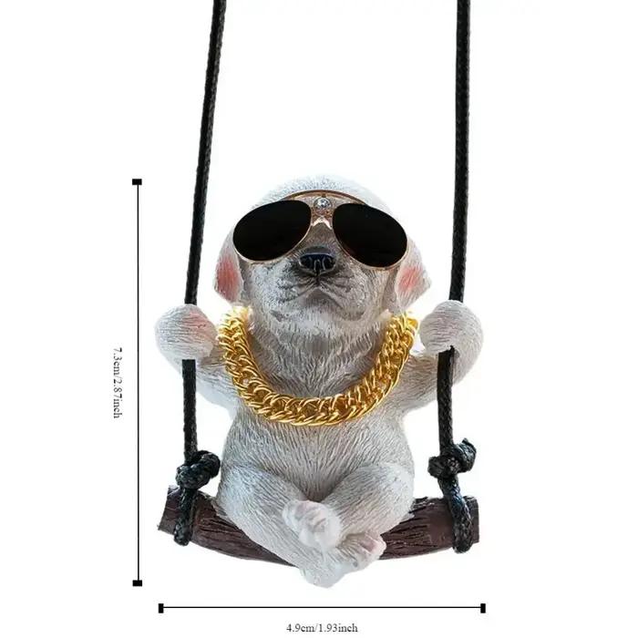 Tendance Swing Dog Auto intérieur accessoires décoration lunettes de soleil voiture pendentif bouledogue résine