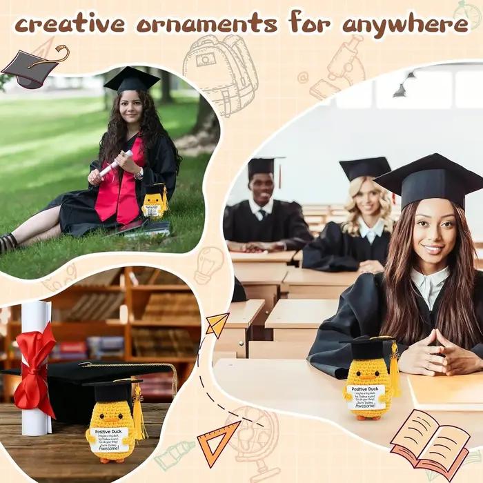 Cadeaux de remise de diplôme pour 2020 – Canard positif inspirant avec casquette et carte de vœux cornichon drôle pour ses filles lui garçons école