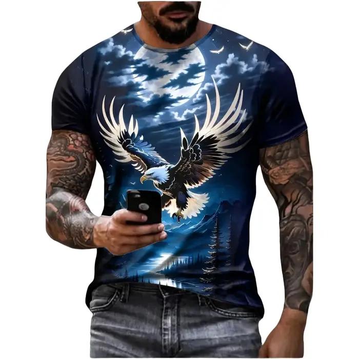 Fierce Eagle T-Shirt homme Animal 3D imprimé homme décontracté manches courtes mode Streetwear léger