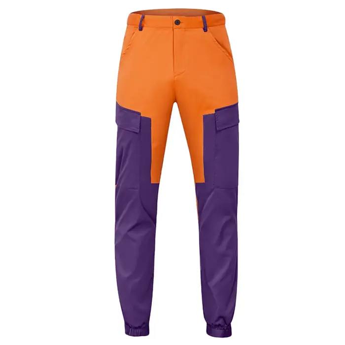 Pantalon cargo homme patchwork deux tons pour chasse jogging travail multi-activités outdoor décontracté polyester dobby plissé robuste confortable longueur cheville