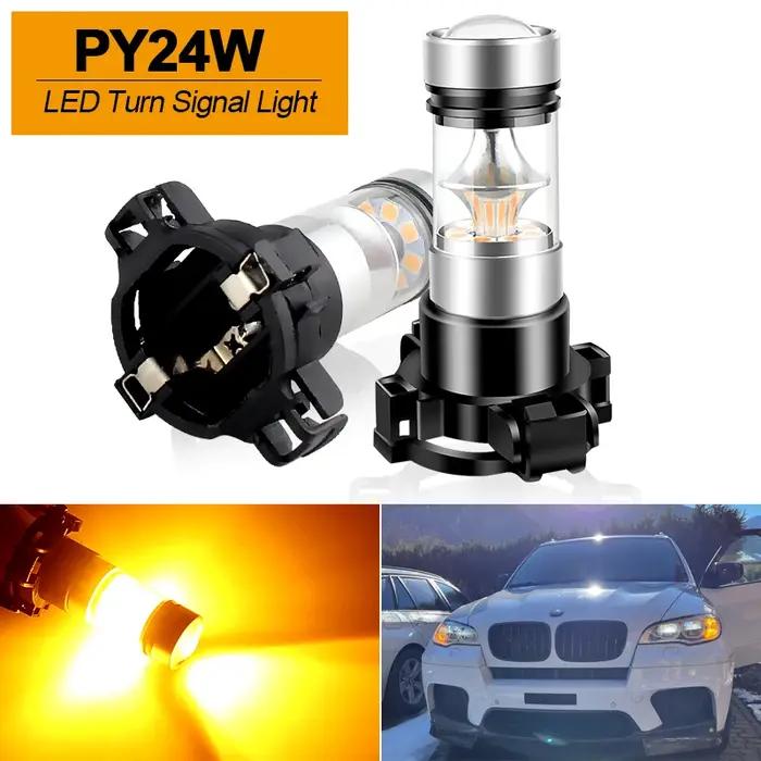 Ampoules LED CAN-bus PY24W 5200s, jaune ambre, sans erreur, pour BMW série 3 4 5 X3 E70 X5 X6 Z4, cl