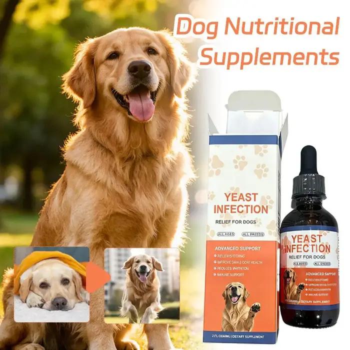 Gouttes Naturelles pour le Soulagement des Infections à Levures chez le Chien – Apaise les Démangeaisons