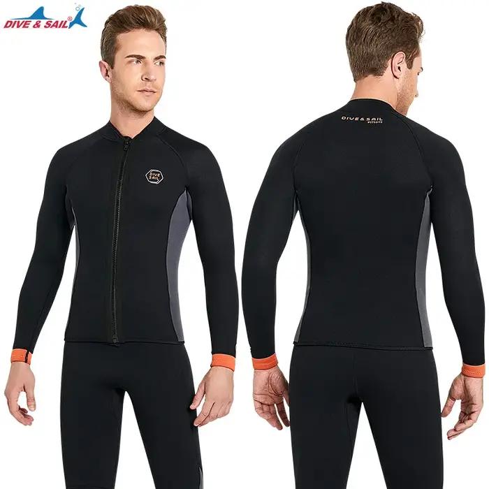 Combinaison en néoprène à manches longues pour hommes et femmes, combinaison fendue, veste chaude, p