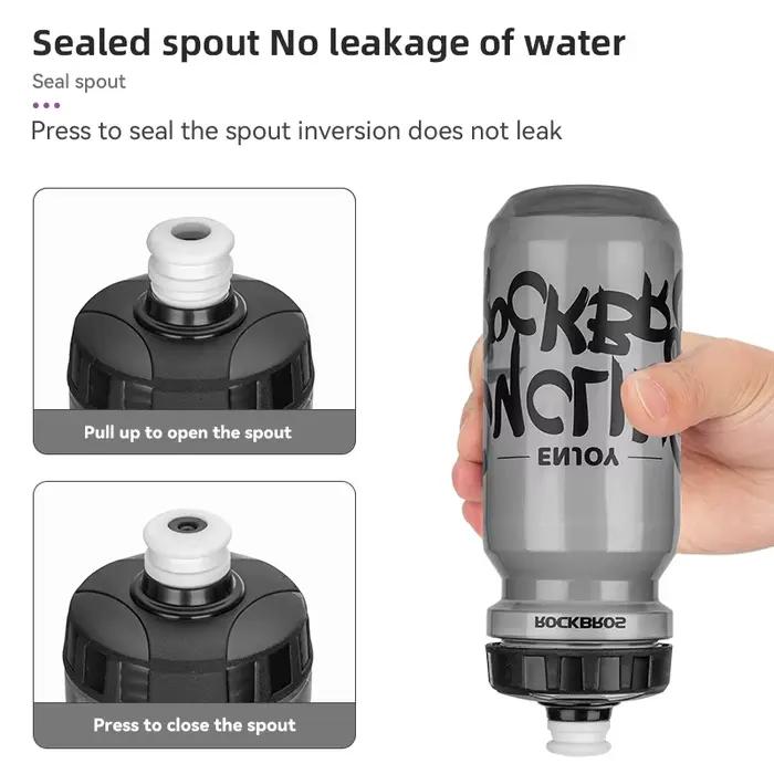 ROCKBROS-Bouteille d'eau en plastique pour vélo de route et VTT, accessoire portable de grande capac