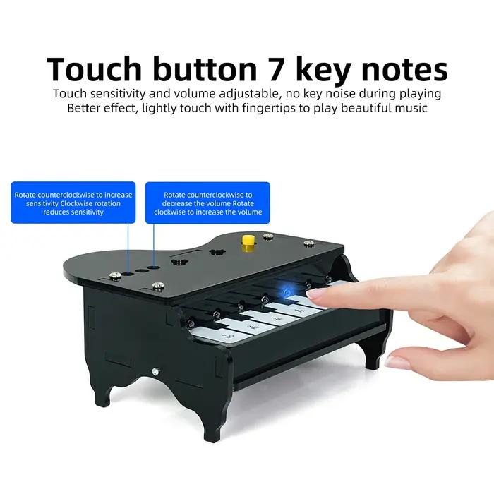 Kit de pratique de soudure DIY pour orgue électronique, avec éclairage LED synchronisé, touches sensibles au toucher et programmation de tonalités personnalisées, pour la formation électronique des ét