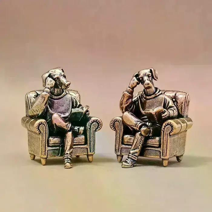 Figurine miniature Dog CEO, décoration de bureau rétro, ornement de collection