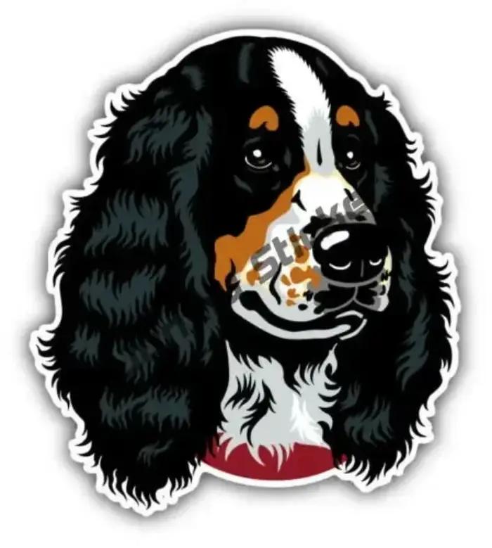 Dessin animé Cocker épagneul Retriever chien Robot autocollant Danger péter anglais Cocker épagneul