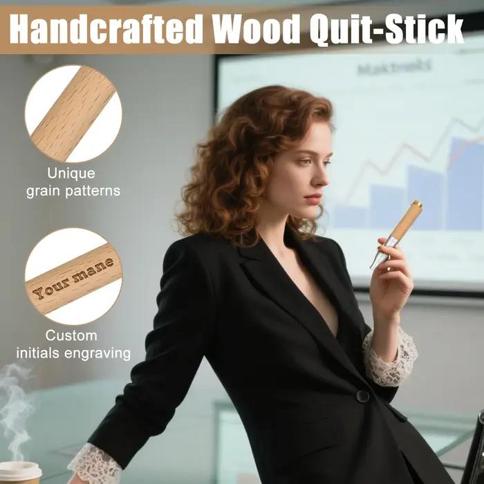 Bâtonnets pour arrêter de fumer sans nicotine, inhalateur en bois de noyer naturel avec Capsules d'huile essentielle, aide à l'aromathérapie pour soulager l'anxiété