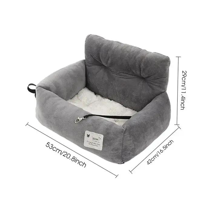 Siège de voiture pour chien gris confortable et sécuritaire accessoire de voyage pour petits chiens toutes saisons usage voiture maison