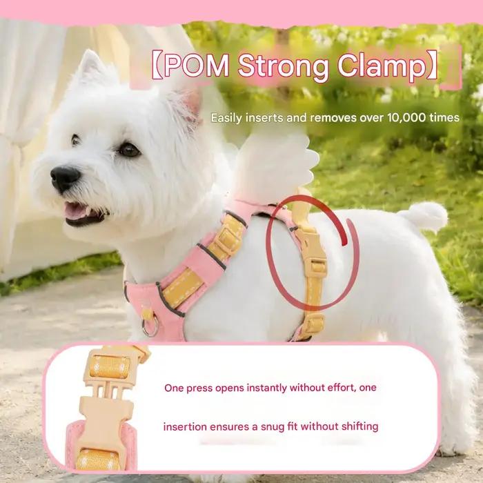 Harnais gilet avec ailes d'ange lumineuses pour chiens de toutes tailles couleurs blanche lavande marine multicolore rose rouge vin rouge pour promenade en plein air