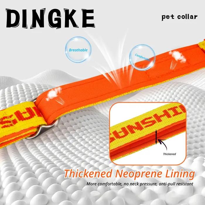 Collier pour animaux de compagnie jaune confortable en matériau de plongée doublé