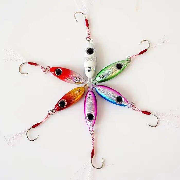 6 pièces Micro métal gabarits leurres de pêche 5.5g/7.5g/10g/14g/17g/21g rivage coulée gabarit