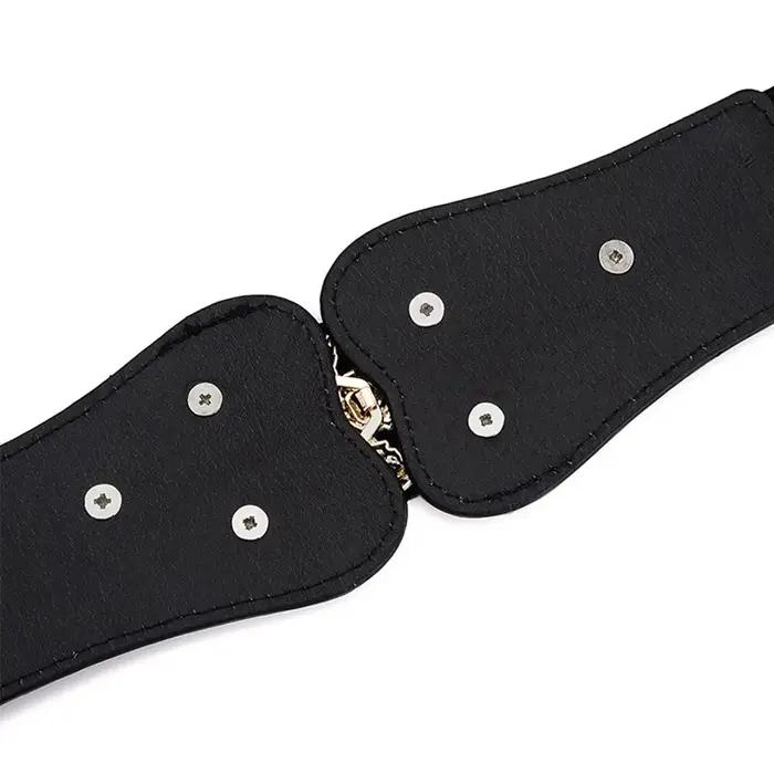 Couverture de taille pour femmes, fermeture de taille élastique en feuille d'or à la mode avec boucl
