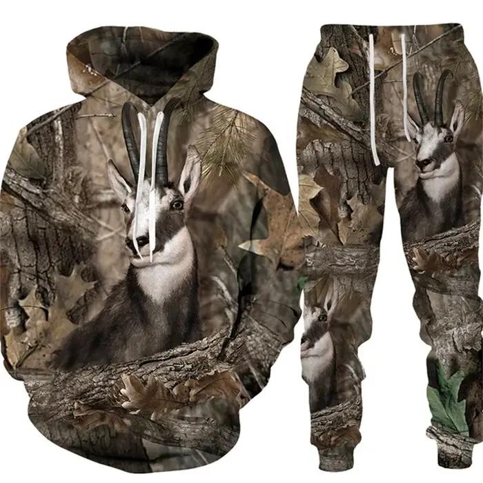 Ensemble de chasse Solomon en série animale imprimée 3D pour hommes, costume sportif de plein air deux pièces pour chasse sangliers et compétitions