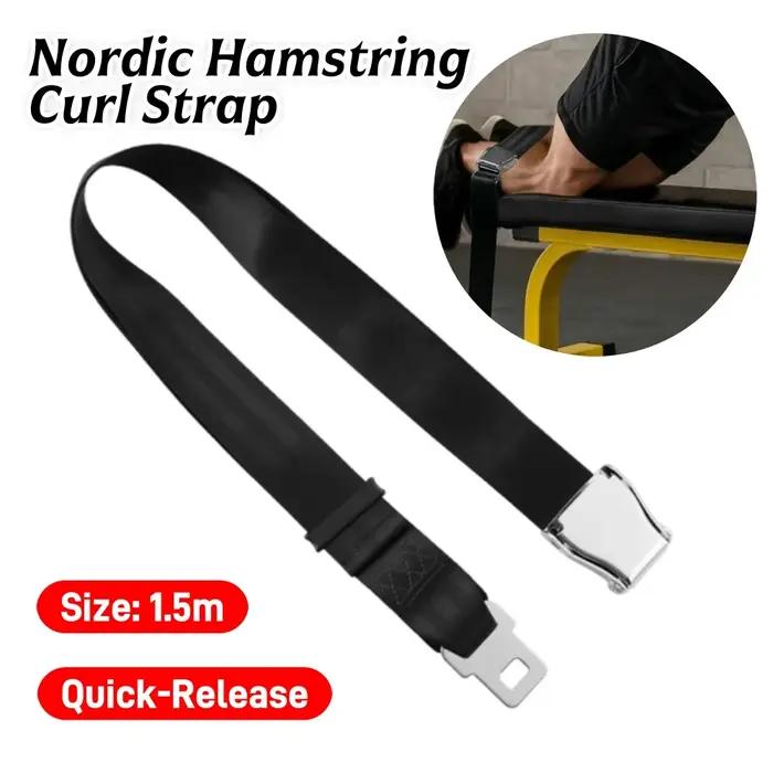 Sangle de curl nordique de 1,5 m avec boucle à dégagement rapide – Réglable pour les curls nordiques et les extensions de jambes sur la plage