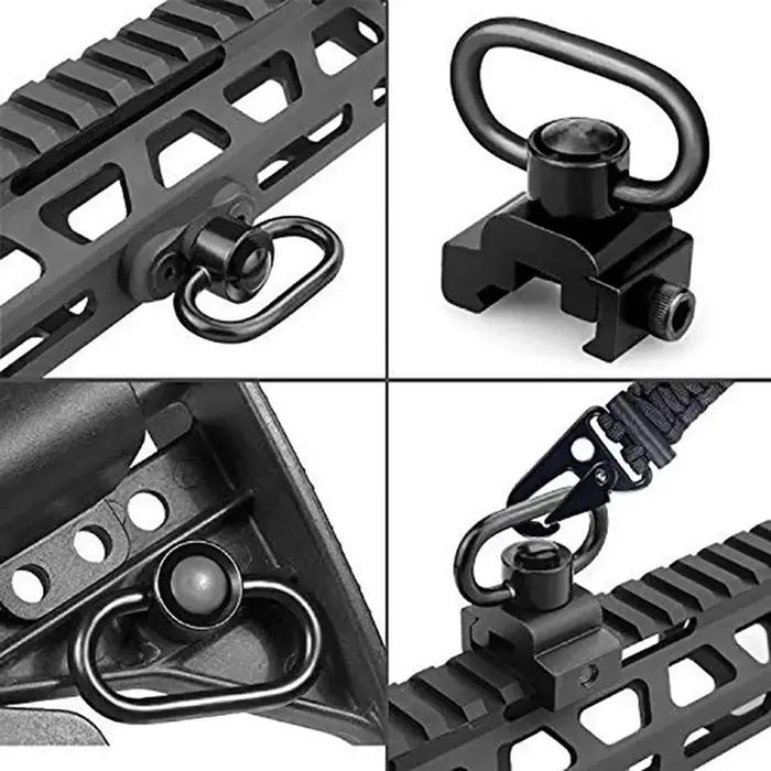 Sangle tactique pour pistolet avec boucle pivotante anneau en forme de cœur acier à dégagement rapide noir ou beige pour chasseur et tir sportif