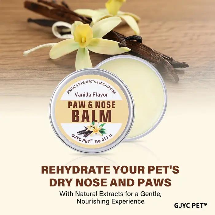 Baume pour pattes et nez de chien et de chat, parfum vanille, hydratant, apaisant, anti-fissures, réparateur, hydratant naturel pour peaux sèches et gercées