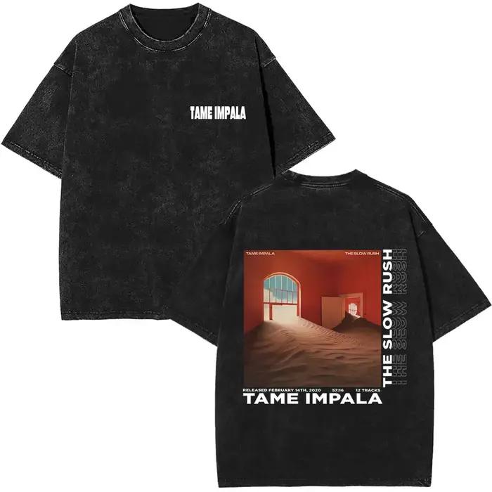 Pop Rock Band Tame Impala Currents impression graphique t-shirts hommes femmes décontracté coton surdimens
