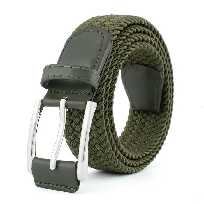 Ceinture à boucle ardillon en alliage tissé et respirant pour hommes et femmes