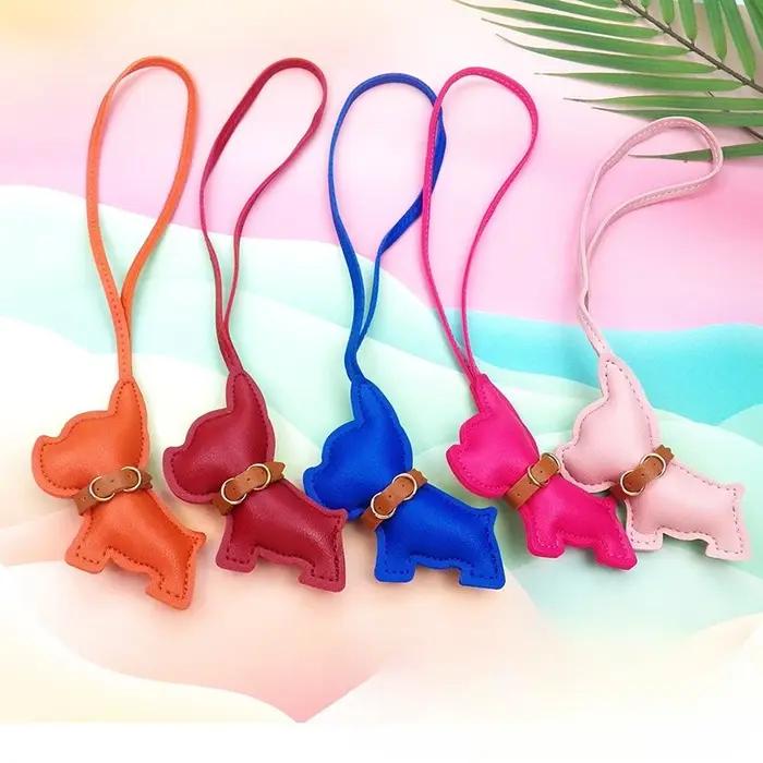 Doguecore Breloque pour sac bouledogue français – Porte-clés en cuir PU pour femme