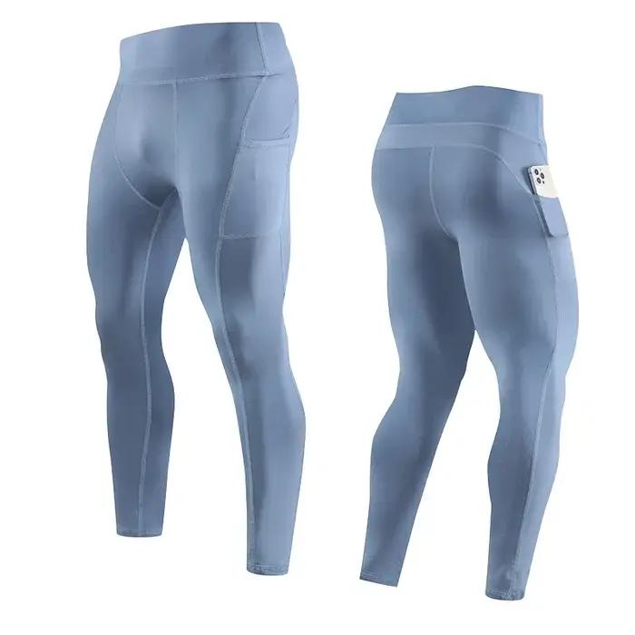 Gym hommes Fitness course pantalons de Sport athlétisme Leggings serrés Joggings maigre Yoga Compression pantalon Lycra