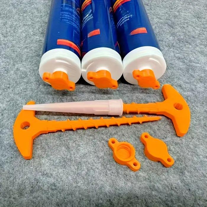 Outil de retrait de bouchons et de buses de pistolet à mastic silicone pour fabrication commerciale en plastique argent pour maintenir le mastic frais et prolonger la durée de vie des matériaux de construction