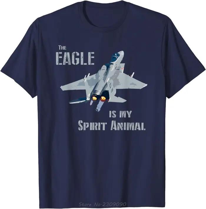 L'aigle est mon esprit Animal F-15 avion de chasse coton T-shirt décontracté surdimensionné