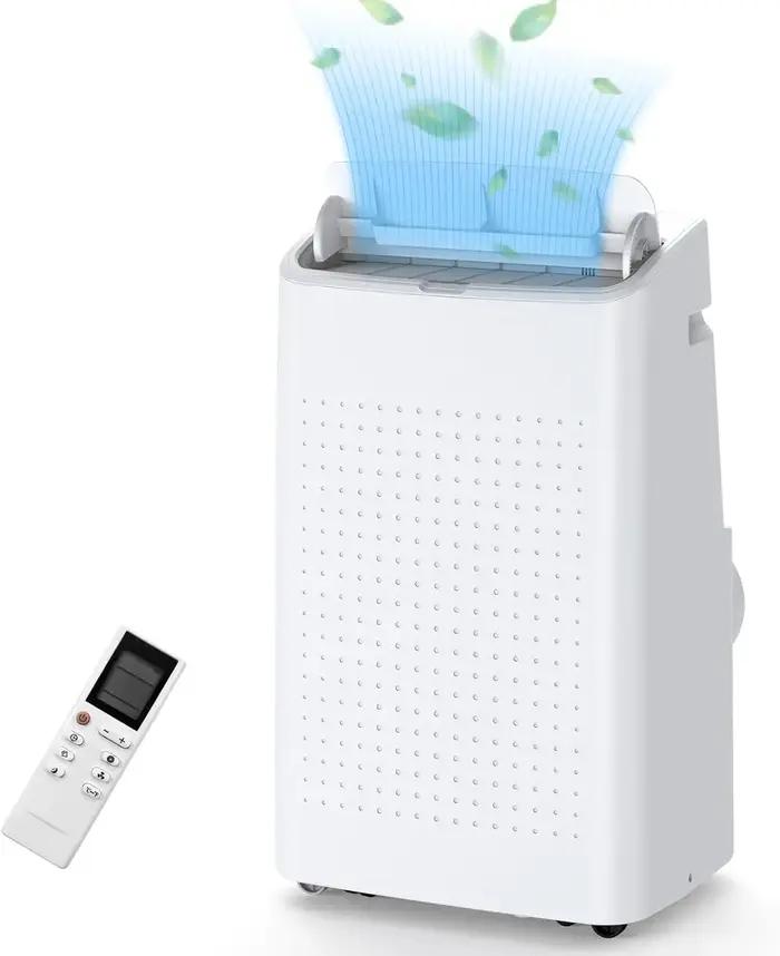 Climatiseur portable 14,000 BaryPortable avec télécommande, blanc pour les pièces jusqu'à 430 Sq. Fé