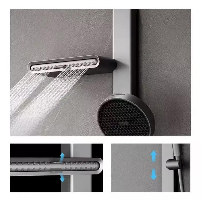 Système de douche intelligent pour salle de bain, Massage Spa de luxe, ensemble complet avec filtre, mitigeur en laiton, affichage numérique, baignoire, douche de pluie Colonne de douche à jet arrière