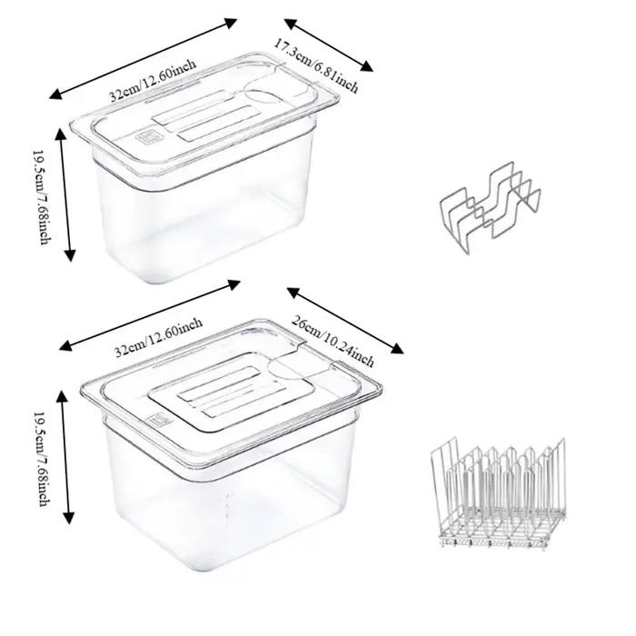 Conteneur Sous Vide Grande Capacité avec Grille et Couvercle