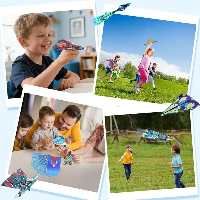 Kit d'avions en papier de 12 styles, papier origami coloré, avion artisanal fait à la main, cadeau pour étudiants, garçons et filles