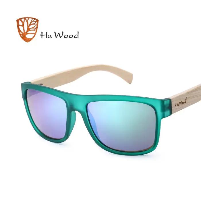 HU WOOD nouveauté lunettes de soleil polarisées pour hommes femmes lunettes de soleil en bambou roug