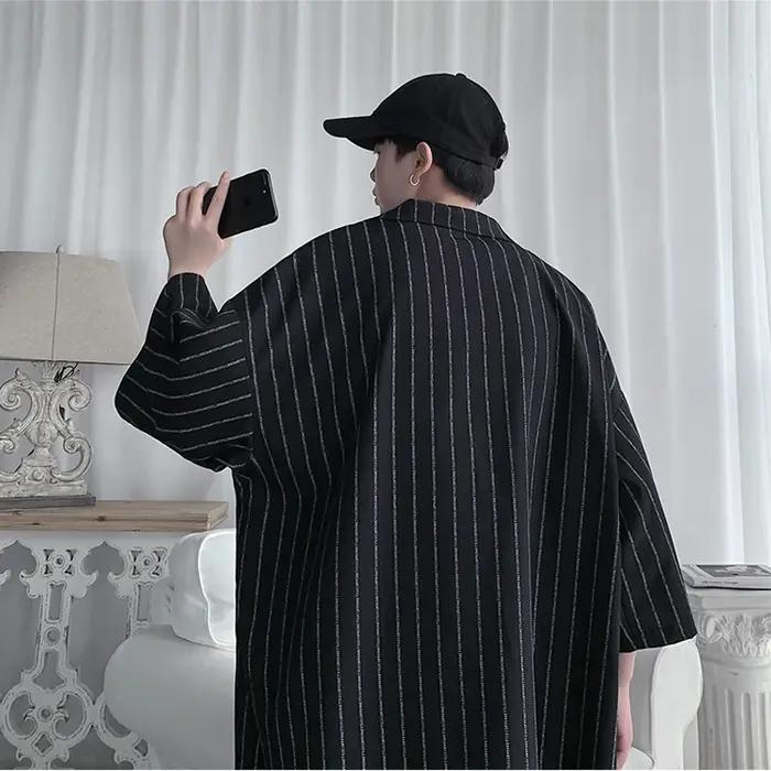 Veste et short de survêtement de Style coréen pour hommes, ensemble 2 pièces, costume de sport à ray