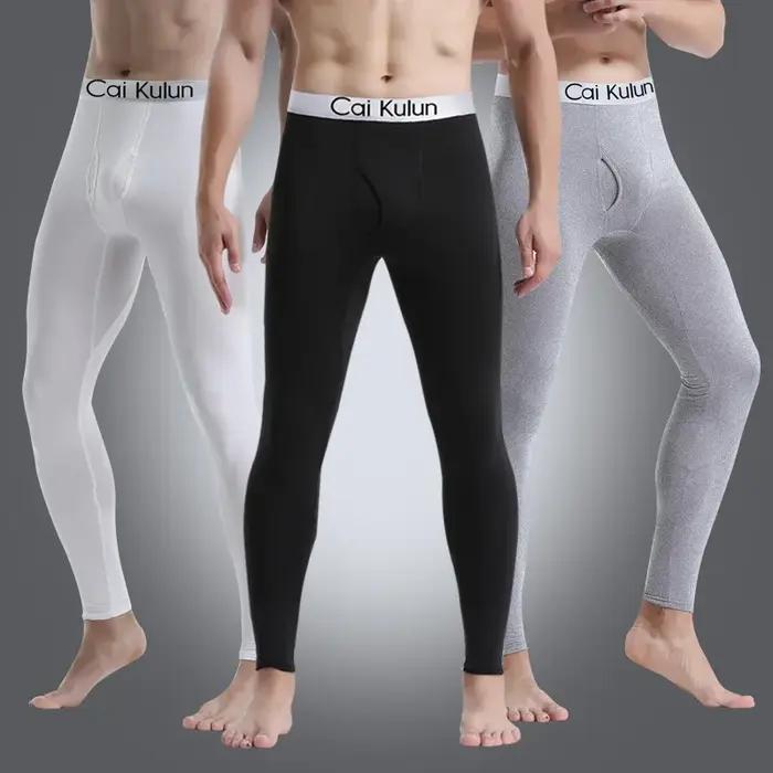 Pantalons serrés sous-vêtements chauds hommes décontractés thermo-rétractables pour hiver en polyester et élasthanne couleur bleu ciel taille 3XL occasions spéciales