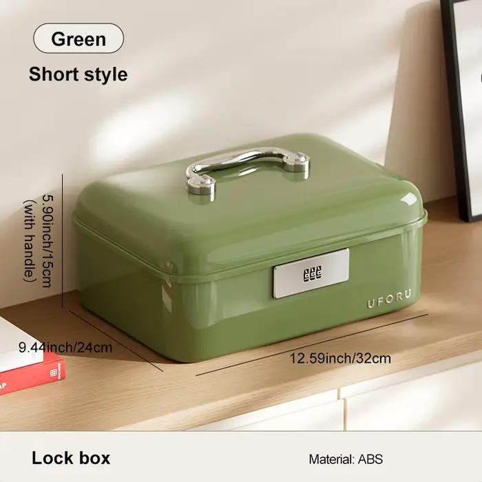 Boîte de rangement verrouillable par mot de passe UFORU avec poignée, organisateur double couche gra