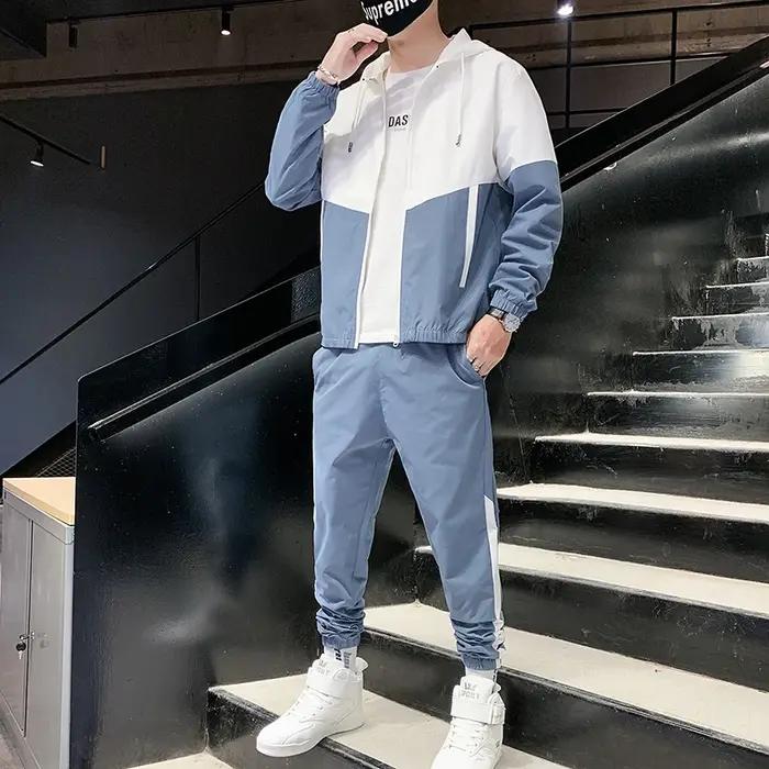 Ensemble de survêtement décontracté pour homme 2026 – Veste à capuche et pantalon de jogging 2 pièces – Tenue de sport