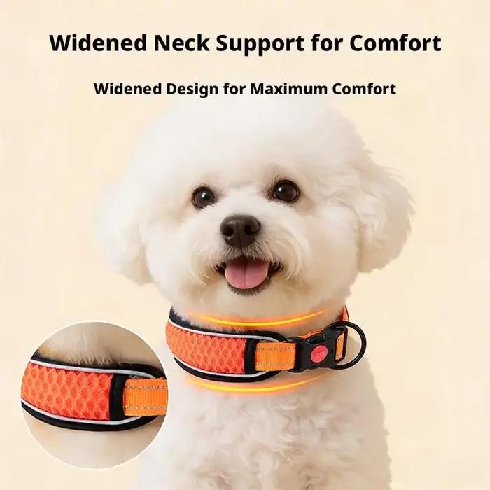 Collier pour chien avec boucle de verrouillage anti-évasion, collier en nylon respirant et confortable pour chiens de grande et petite taille, fournitures pour animaux de compagnie