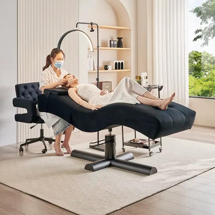 Lit de spa japonais avec circulation d'eau, table de massage pour hydrothérapie faciale pour salon de coiffure, lit électrique pour cils et soins de beauté