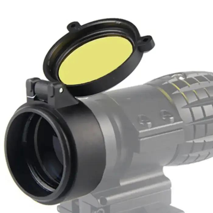Couvercle d'objectif de portée de visée de fusil, rabat à ressort, ouverture rapide, couvercle anti-poussière, capuchon de protection pour calibres 30-69mm, accessoires pour télescopes