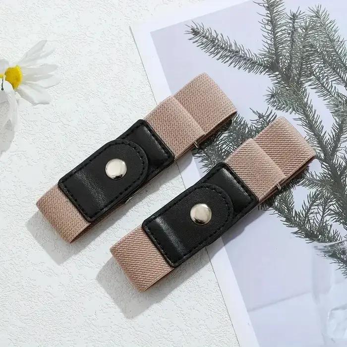 2 pièces/ensemble sans boucle ceinture élastique pour femmes hommes unisexe